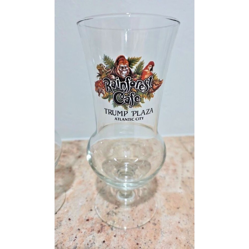 Trump Plaza Rainforest Cafe Souvenir Hurricane Glass Atlantic City Casino AC NJ
